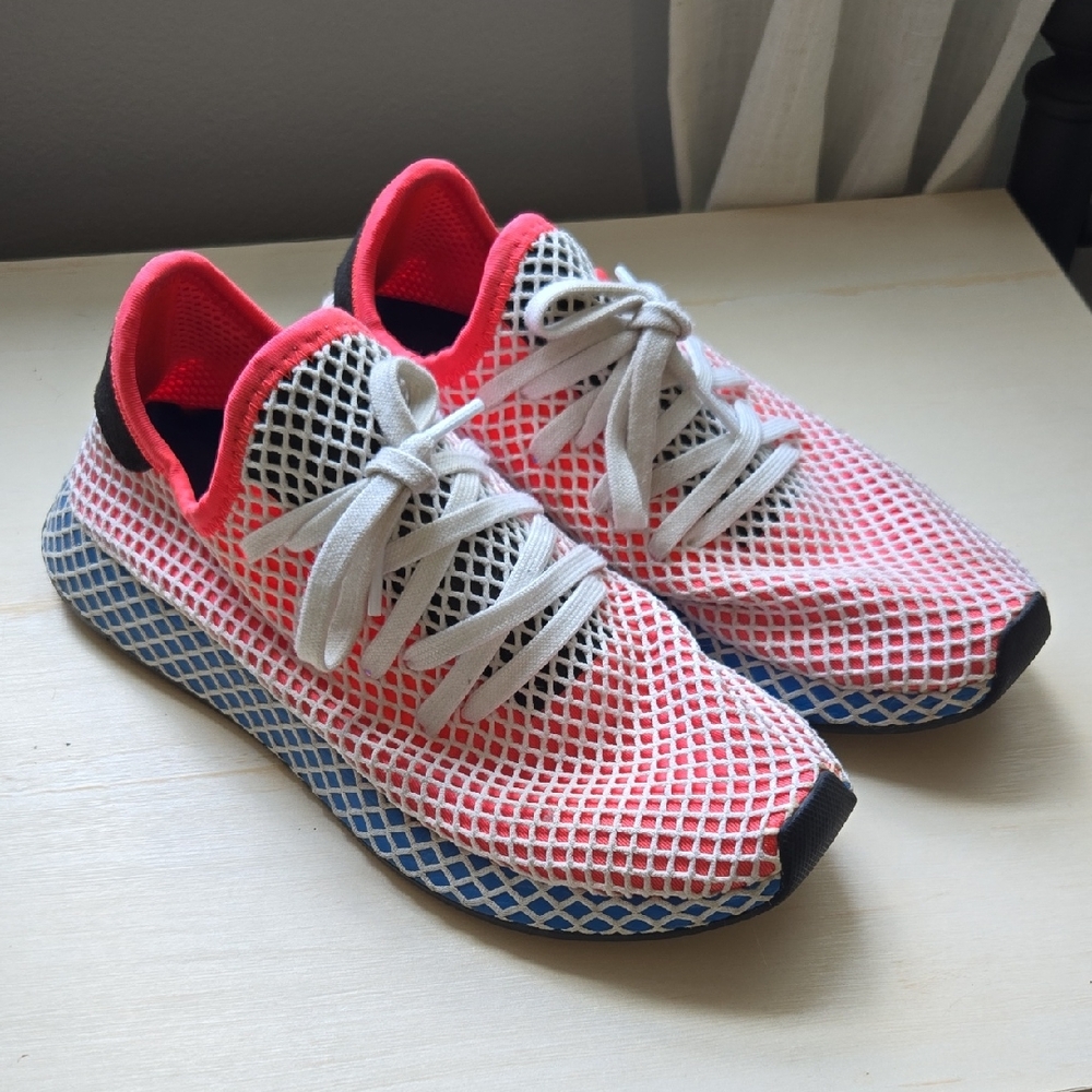 Adidas Men's Red and Blue Athletic Sneakers